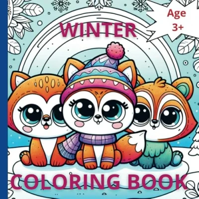 Abbildung von cute animals winter Coloring Book for Kids: pages with additions children from 3 years old