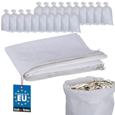 Abbildung von KOTARBAU® 20er Set PP Gewebesäcke 65x105cm 50kg Schwerlast Gewebesack Weiß
