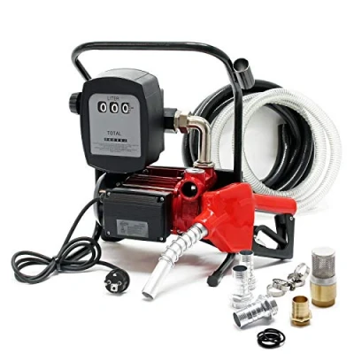 Abbildung von Wiltec Heizöl und Dieselpumpe 230V/600W 40l/min selbstansaugend Pumpe mit automatischer Pistole, Kraftstoffpumpe, Absaugpumpe