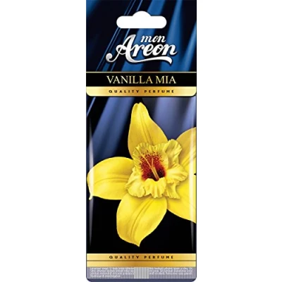 Abbildung von AREON Mon Autoduft Vanille Mia Lufterfrischer Auto Duft Hängend Aufhängen Anhänger Geruch Parfüm Erfrischer Duftspender Blau Spiegel Pappe 2D Wohnung (Vanilla Set Pack x 10)