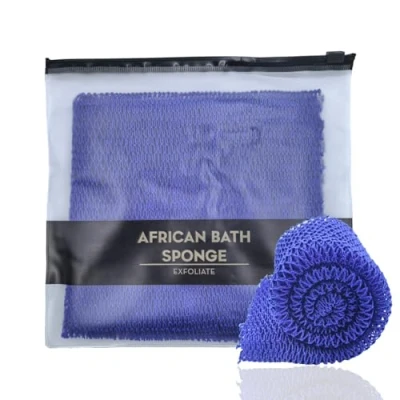 Abbildung von XIANZANDER afrikanischer Netzschwamm, afrikanisches Peeling Netz, Schwamm, Tiefenreinigung, Rückenschrubber, Netz Badeschwamm für Männer und Frauen (blau)