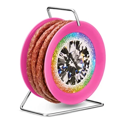 Abbildung von WURSTBARON® Wurst Kabeltrommel im Diamant Design, 3,5m nach Krakauer Art, hochwertige Qualität und rauchiges Aroma, lustiges Geschenk, 240 g