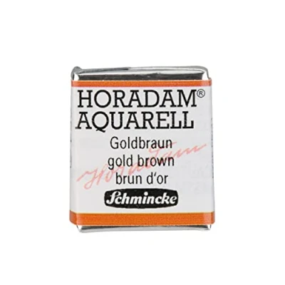 Abbildung von Schmincke HORADAM® AQUARELL feinste Künstler Aquarellfarben, 654 Goldbraun, 14 044, 1/2 Näpfchen