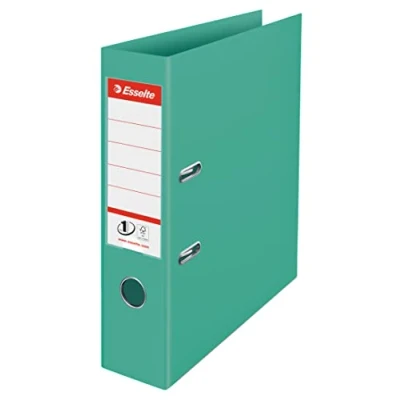 Abbildung von Esselte No.1 A4 Ordner PP, 500 Blatt Kapazität, 75 mm Rückenbreite, leichter &amp; robuster für Zuhause/Büro, zur Schreibtischorganisation, Colour&#039;Breeze Serie, Grün, 626505