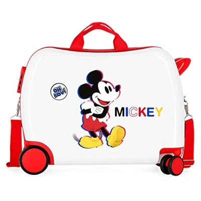 Abbildung von Disney Mickey 3D Kinderkoffer Weiß 50x38x20 cm Starres ABS Seitlicher Kombinationsverschluss 34L 1,8 kg 4 Rollen Handgepäck
