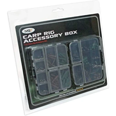 Abbildung von Angling Pursuits Carp Rig Accessory Box mit 175 Teilen End tackle Tacklebox