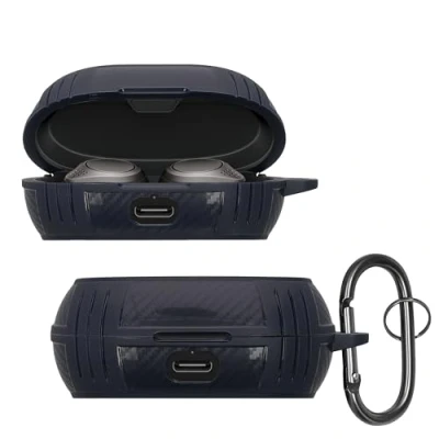 Abbildung von kwmobile Hülle kompatibel mit Jabra Elite 7 Pro/Elite Active TPU Case Schutzhülle für Kopfhörer Cover in Dunkelblau