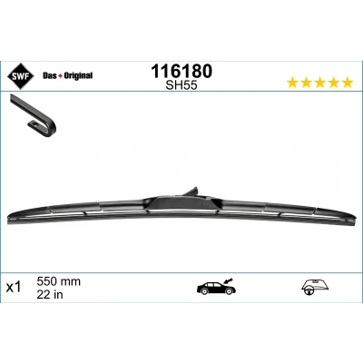 Abbildung von Scheibenwischer Swf Hybrid 116180 550mm Hybridwischblatt MAZDA: CX 3, 2 Schrägheck, Limousine, JEEP: GRAND CHEROKEE 4, LEXUS: RX III, IV