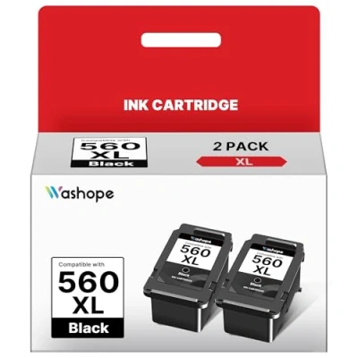 Abbildung von 560 XL PG560XL Schwarz Druckerpatronen PG 560XL Patronen Multipack für Canon PG560 Tintenpatrone Pixma TS5350 TS5351 TS5352 TS5353 TS7450 TS7451 (Schwarz，2er Pack)