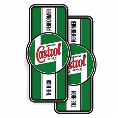 Abbildung von cut it folientechnik &amp; design 2X Oldschool Aufkleber 10x5cm Kult Sticker Castrol Öl Auto Tuning Rally Oldtimer Rennsport USA V8 Oil Hotrod Muscle Car