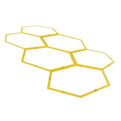 Abbildung von Umbro Koordinationsleiter Ø57,5 cm 6 Sechsecke inkl. Verbindungsstücke Fußball Trainingszubehör Agility Hürden Gelb
