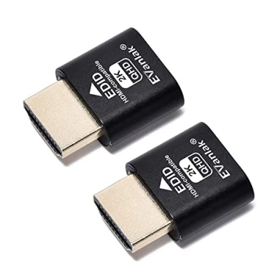 Abbildung von EVanlak HDMI Dummy Plug Headless Ghost Display Emulator Premium Aluminum PC（Fit 3840x2160@60H New 3RD） 2Pack