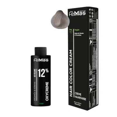Abbildung von Femmas Haarfarbe Set Superaufheller Beige 913 I Hair Color Cream 100ml + Oxycreme 12% Permanente Haar Coloration Entwickler Schonend &amp; langanhaltend Salon für Zuhause