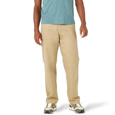 Abbildung von Lee Total Freedom Herren Hose, Stretch, lockere Passform, Flache Vorderseite, Khaki, 32W / 34L