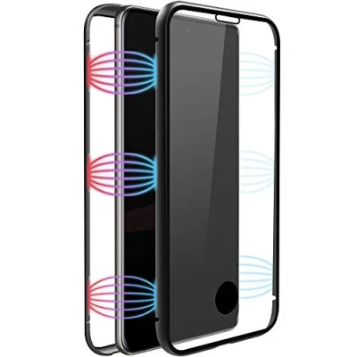 Abbildung von Black Rock Schutz Hülle 360 Glass Case für Samsung Galaxy S20 I Magnetverschluss, TPU Cover, kabelloses Laden, Kratzschutz (Transparent mit schwarzem Rahmen)