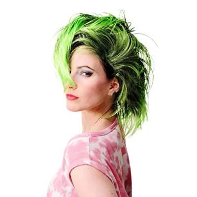 Abbildung von WIG ME UP PW0078 1 P103PC15 Perücke Faschingsperücke Karneval Punk Glam Vamp Mohawk Iro Auftoupiert Schwarz Neon Grün