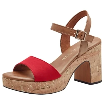 Abbildung von Marco Tozzi Plateausandalette, Damen, Größe: 40, Red Schuhe
