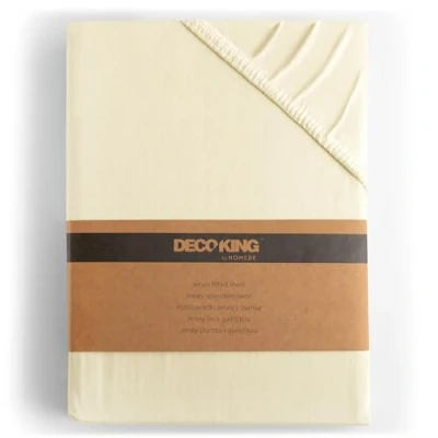 Abbildung von DecoKing Spannbettlaken 120x200 140x200 cm 100% gekämmte Baumwolle Creme Spannbetttücher Jersey Boxspringbett Amber 120 x 200 140