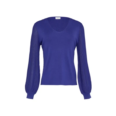 Abbildung von s.Oliver Black Label MIT Semitransparenten ÄRMELN Strickpullover, Damen, Größe: 46, Ozeanblau