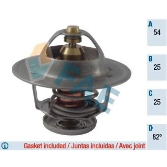 Abbildung von FAE 5322482 Kühlwasserthermostat 82 mit Dichtungen FIAT: Ducato II Pritsche/Fahrgestell, I Bus