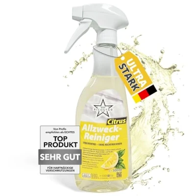 Abbildung von Ricostar Allzweckreiniger Citrus 500 ml Universalreiniger für streifenfreien Glanz &amp; hygienische Sauberkeit Reinigungsspray die Oberflächenreinigung Effektiv gegen Verschmutzungen