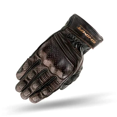 Abbildung von SHIMA Aviator Herren Leder Motorradhandschuhe Custom Sommer Motorrad handschuhe (S XXL, Dunkelbraun), Größe M