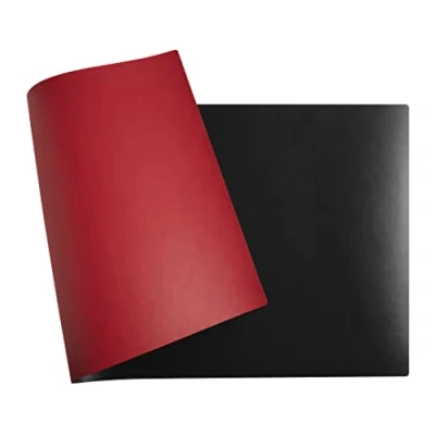 Abbildung von Exacompta 29141E Flexible Schreibunterlage Home Office, aus zweifarbigem Kunstleder (Polyurethan), weich und widerstandsfähig, 40 x 80 cm, schwarz/rot