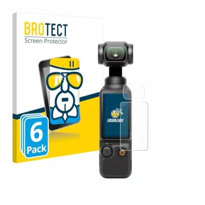 Abbildung von BROTECT Schutzglas für DJI Osmo Pocket 3 (Display + Linse) (6 Stück) Schutzfolie Panzer Folie Glas [Extrem Kratzfest 9H, Anti Fingerprint,