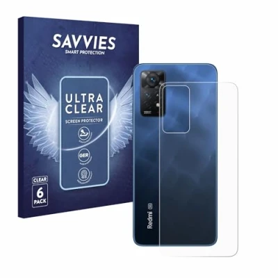 Abbildung von Savvies 6 Stück Schutzfolie für Xiaomi Redmi Note 11 Pro 5G (Rückseite) Displayschutz Folie Ultra Transparent