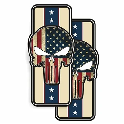 Abbildung von cut it folientechnik &amp; design 2X Punisher USA Aufkleber 10x5cm Kult Sticker Auto Hotrod Tuning Oldschool Muscle Car V8 Oldtimer Youngtimer Rally Garage Man Cave