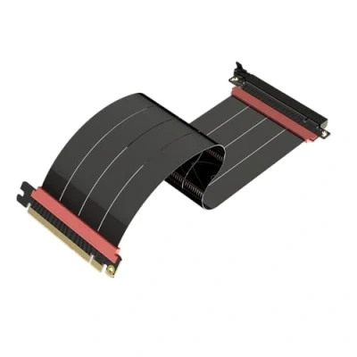 Abbildung von LINKUP AVA5 PCIe 5.0 Riser Kabel Zukunftssicher für Gen 5 GPU Vertikal Montage x16 128GB/s Geschwindigkeit 4.0 &amp; WRX80/WRX90E Kompatibel Gerade, Schwarz 30cm