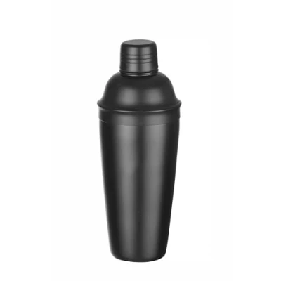 Abbildung von HENDI Cocktail Shaker, BarUp, mit integriertes Sieb, 3 teilig, matte Ausführung, Cobbler Cocktailmixer, 0,8L, ø90x240mm, Edelstahl, schwarz