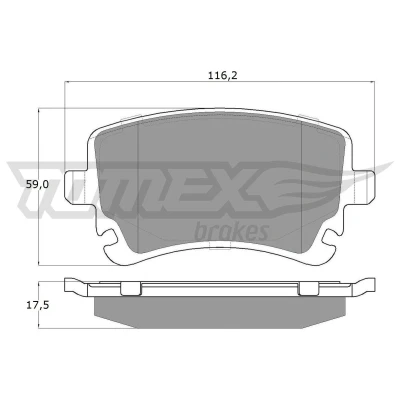 Abbildung von TOMEX brakes TX 13 961 Bremsbelagsatz Hinterachse AUDI: A4 B7 Avant, A6 C6 Limousine, VOLKSWAGEN: Transporter 5 Bus, Multivan (7HM