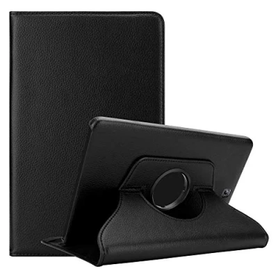 Abbildung von Cadorabo Hülle kompatibel mit Samsung Galaxy Tab S2 (8 Zoll) Tablethülle ohne Auto Wake Up aus Premium Kunst Leder Flip Klappbare Stoßfeste Cover für Tasche in Schwarz