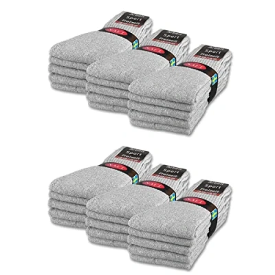 Abbildung von sockenkauf24 10 20 30 Paar Sportsocken Tennissocken Arbeitssocken Herren &amp; Damen Socken Baumwolle (47 50, Hellgrau)