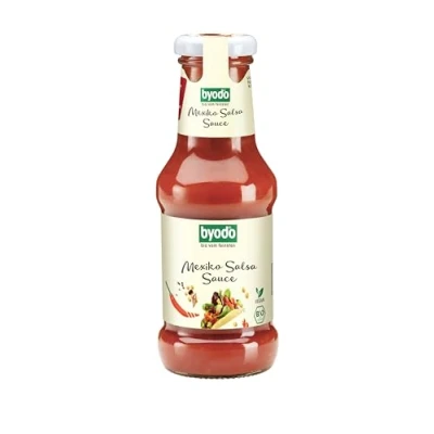 Abbildung von Byodo Bio Mexiko Salsa Sauce Authentisch Mexikanisch, 250 ml, 100% Zutaten, Vegan, Glutenfrei, Scharf &amp; Würzig, Ideal für Tacos Dip
