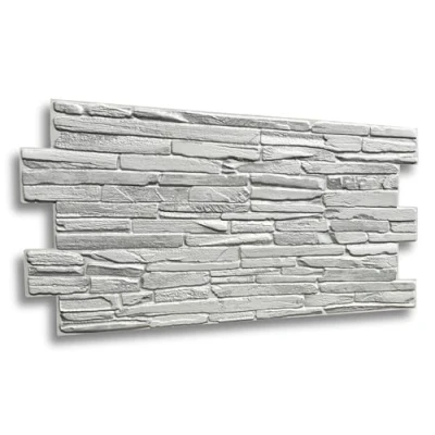 Abbildung von Eurodeco 0,4m² 3D PVC Paneele Stein Optik Wandpaneele Wandverkleidung Decke Deckenpaneele Verkleidung Wandtattoo Fliesen Imitat Quartzite Gray Modern Realistisch, Wandpaneel