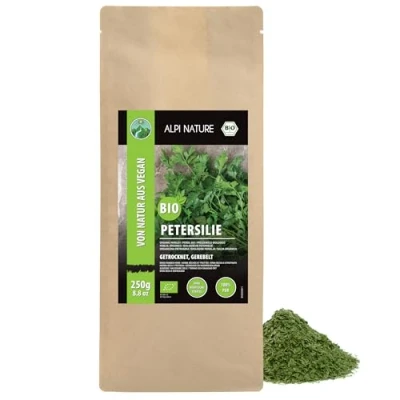 Abbildung von Bio Petersilie getrocknet (250g), gerebelt, aus kontrolliert biologischem Anbau, laborgeprüft, 100% rein und naturbelassen
