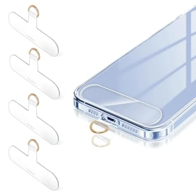 Abbildung von ROCONTRIP Handy Umhängeband, 2 Stück, universelle Gurte, kompatibel mit allen Smartphones (4 transparent)