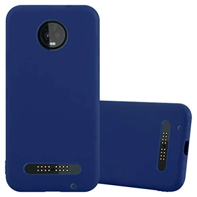 Abbildung von Cadorabo Hülle kompatibel mit Motorola Moto Z3 Play Schutzhülle TPU Silikon Case Candy Design Slim Kratzfest Weiche Gummi Rundumschutz für in Blau