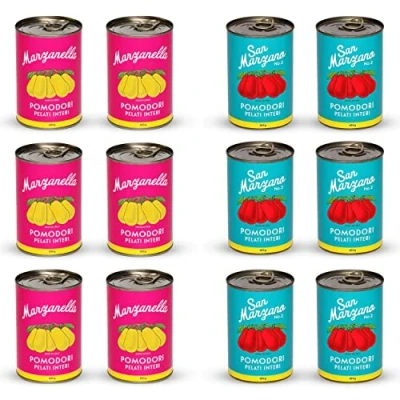 Abbildung von DELICRET Tomaten aus Kampanien, Süditalien authentischer, italienischer Tomatengeschmack San Marzano (6x) &amp; Marzanella 12 x 400g