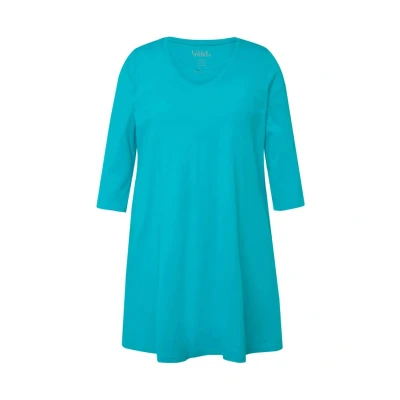 Abbildung von Ulla Popken 3/4ARM Langarmshirt, Damen, Größe: 42/44, Tiefes aqua