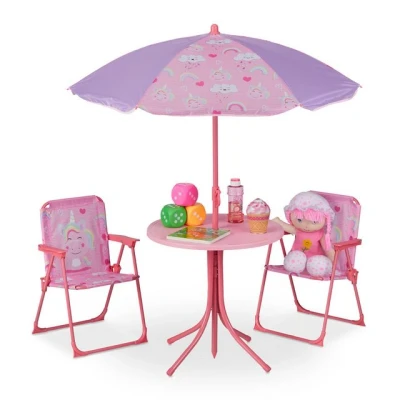 Abbildung von relaxdays Campingstuhl Camping Kindersitzgruppe mit Schirm, Unicorn