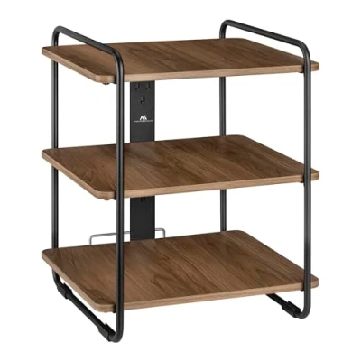 Abbildung von Maclean MC 978 Stilvolles Regal mit 3 Ebenen, Aufbewahrungsregal, Lagerregal, Max. Belastung 90kg, 454x400x496mm, Kabelmanagment, Ideal für Wohnzimmer