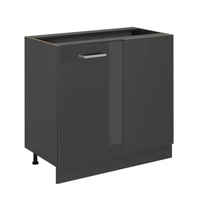 Abbildung von Vicco Eckunterschrank R Line, Anthrazit Hochglanz, 86 cm ohne Arbeitsplatte