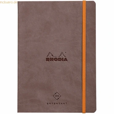 Abbildung von Rhodia 117183C Perpetual Kalender (DIN A5, 14,8 x 21 cm, 64 Blatt, 90 g, elegant und praktisch) schokoladenbraun
