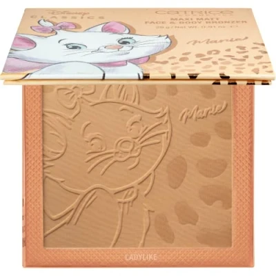 Abbildung von Catrice Disney Classics Marie Maxi Matt Face &amp; Body Bronzer, Nr. 010 Ladylike, mehrfarbig, 2 Braun Töne, glättend (26g)