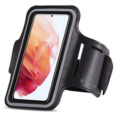 Abbildung von UC Express Schutzhülle kompatibel für Samsung Galaxy S21 5G Jogging Handy Tasche Schwarz Sportarmband Sport Hülle Fitnesstasche Lauf Case
