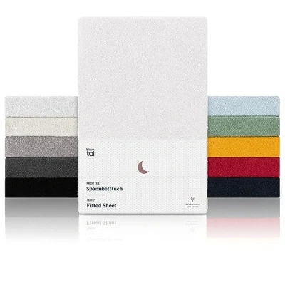 Abbildung von Blumtal Spannbettlaken Frottee Bettlaken, Frottee, Gummizug: rundum, (2 Stück), wärmend bis 25cm Matratzenhöhe, Premium Qualität 170 g/m²