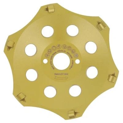 Abbildung von PRODIAMANT PKD Diamantschleiftopf 150mm für Winkelschleifer Betonschleifer 6 Segmente Beton, Estrich &amp; klebende Beschichtungen